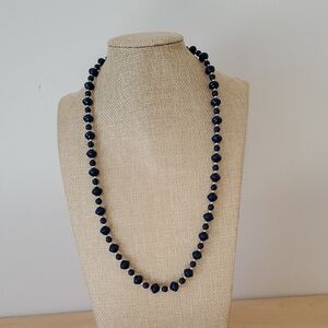 Blue And Gold Beaded Necklace
